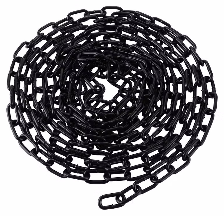 Catena in acciaio 5 mm x 8 m, catena a maglie Acciaio al carbonio, colore nero