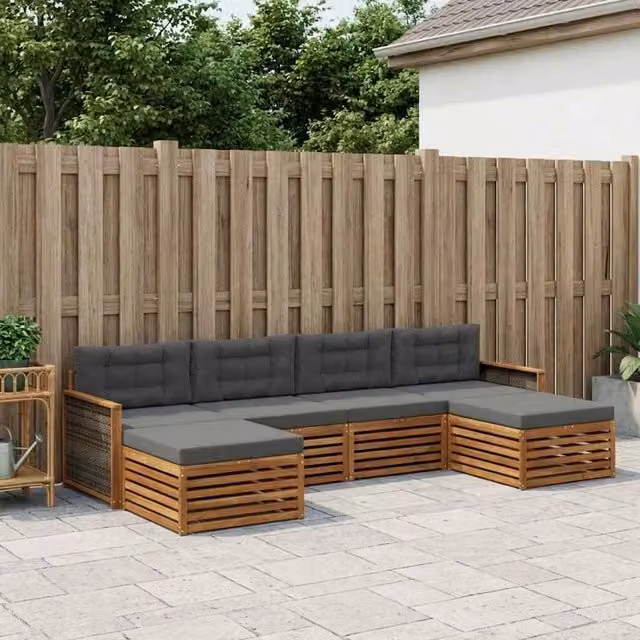 Set di divani da esterno 6 pz Legno di Acacia Massello 3383680