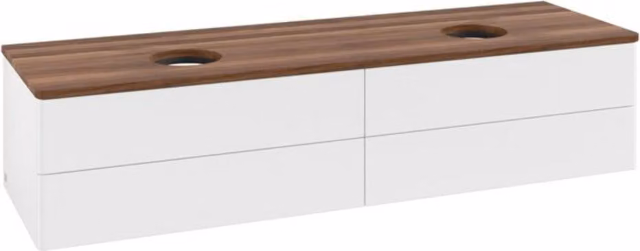 V&B Mobiletto senza struttura frontale, con illuminazione Antao 160x50cm, colore WBP w. wal, wh. m Lac