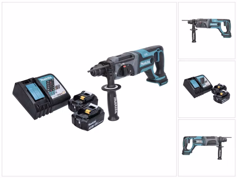 Makita DHR 241 RF Tassellatore a batteria 18V con attacco SDS-Plus + 2x Batterie 3,0 Ah + Caricatore - senza valigetta
