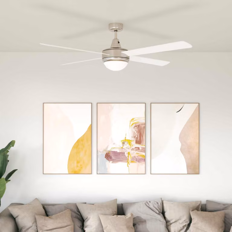 vidaXL Ventilatore da soffitto con luce e telecomando, Bianco, Ø 130 cm