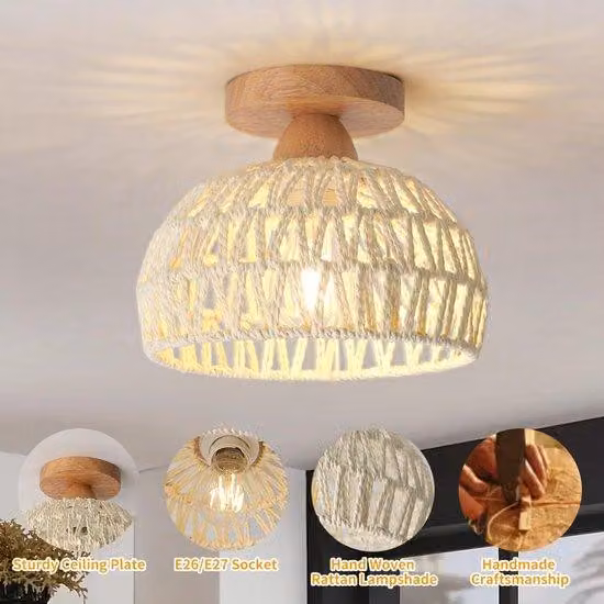 Lampada a sospensione Azomor Bohemian di Rotan und Hout per camera da letto e cucina