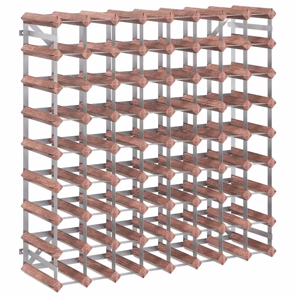 Portabottiglie da parete vidaXL in legno di pino massello marrone per 72 bottiglie – 2