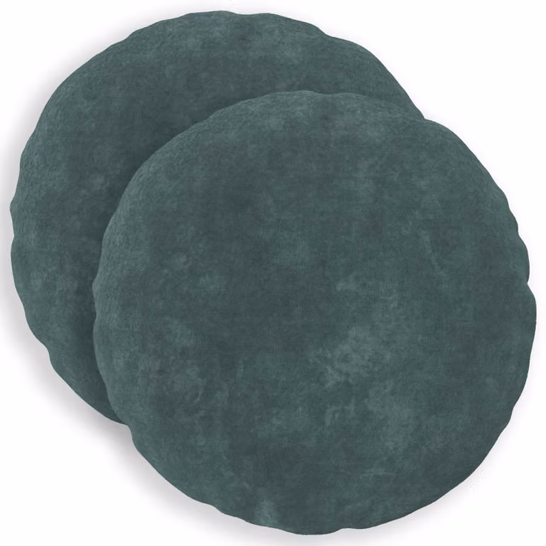 vidaXL Federa 2 pcs HEERLEN Blu mare Ø 60 cm Fleece in microfibra