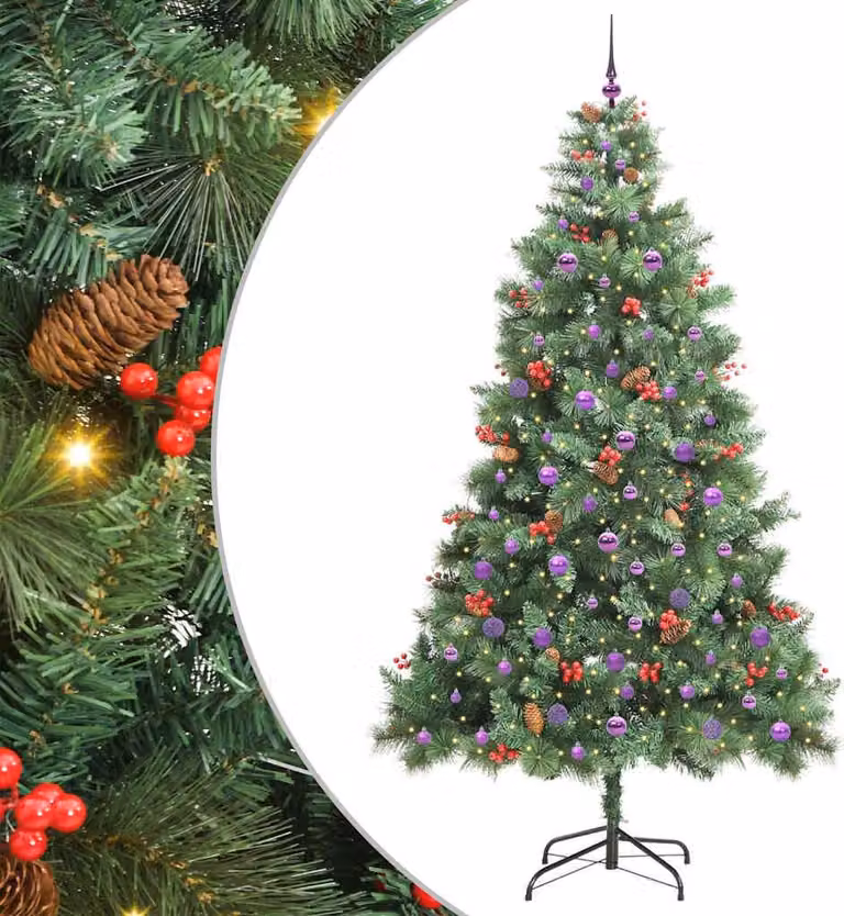 Albero di Natale artificiale Verde 240 cm PVC e Metallo