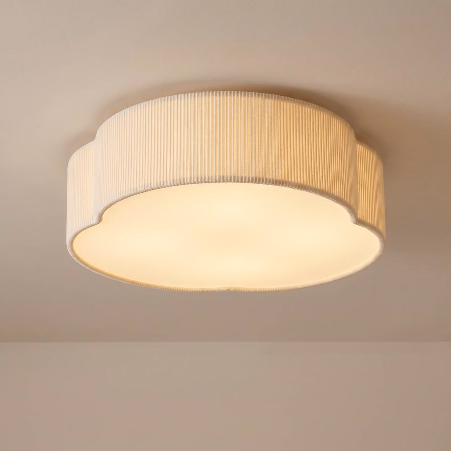 Plafoniera soffitto Winona Lindby, dimmerabile, Crema / Ambra, Soggiorno / Sala da pranzo, Tessuto / Stoffa / Seta, Plafoniera