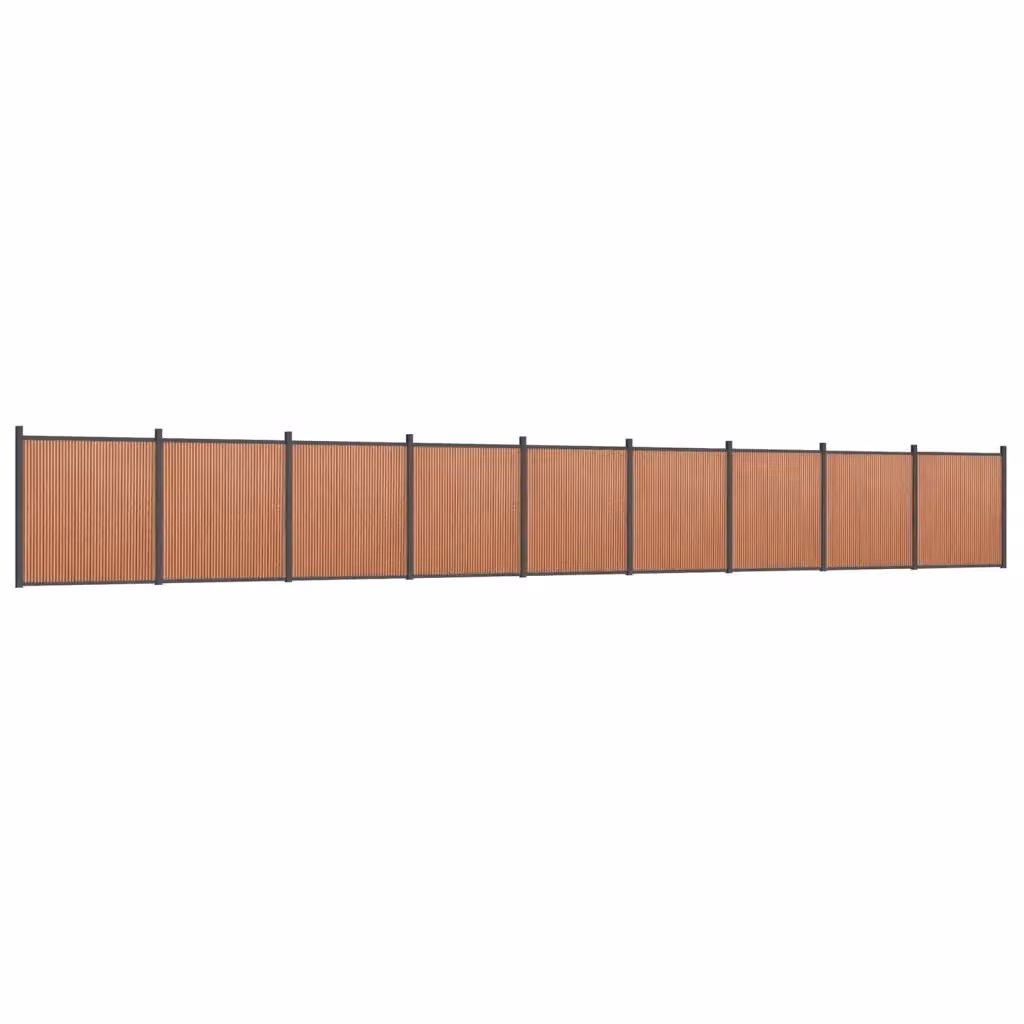 Pannello di Recinzione vidaXL in WPC e Alluminio Marrone, L: 1564 cm, H: 186 cm – 2