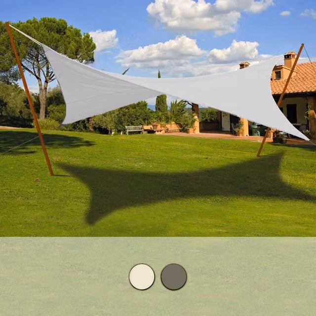 Vela ombreggiante quadrata Re.Garden in poliestere con tiranti, Colore: Beige, L/P: 3 x 3 m