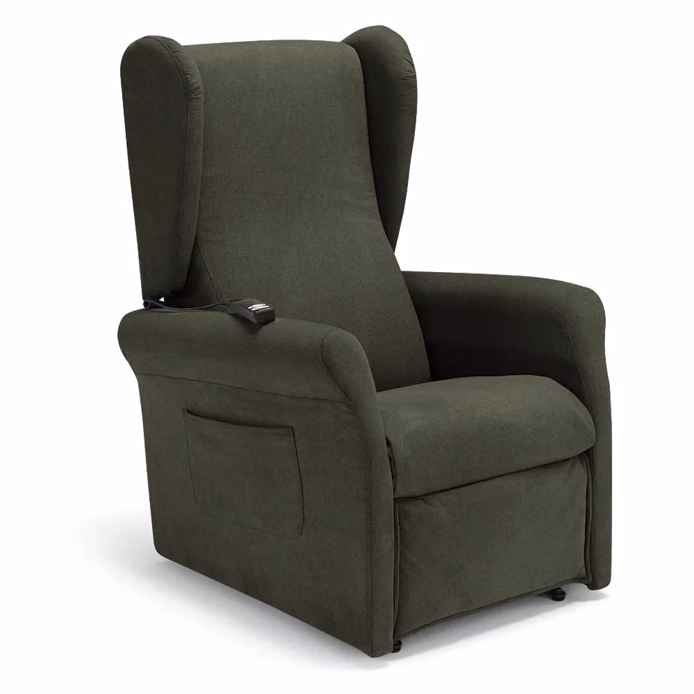 Poltrona relax elettrica Redokasa PISA Made in Italy con funzione alzapersona e reclinazione, 2 motori, tessuto antimacchia, colore Verde Foresta – 2