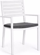 Set di 4 sedie da esterno Heavenly in alluminio con braccioli e cuscini colore bianco opaco