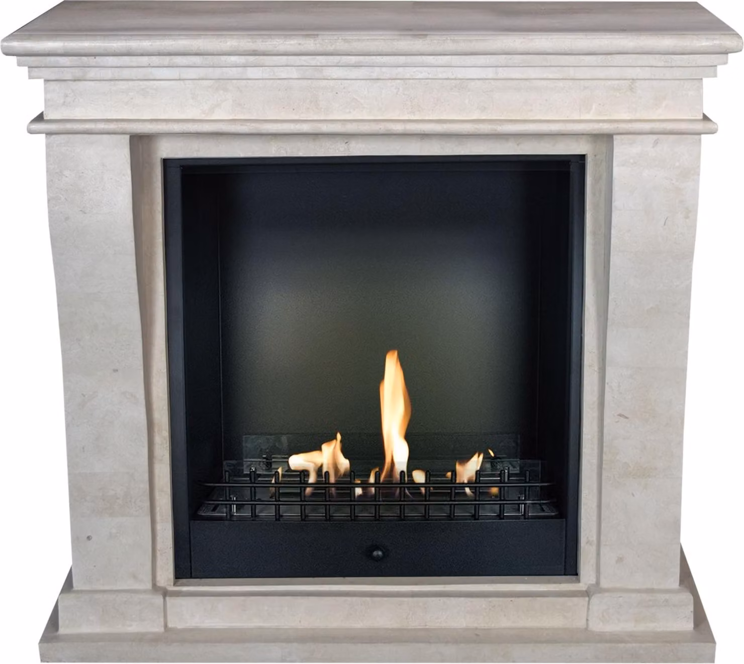 Caminetto a etanolo Xaralyn - Kreta-Mini BCL-SWP - pietra naturale levigata bianca - riscaldamento a 3 kW - caminetto da incasso incluso - caminetto decorativo