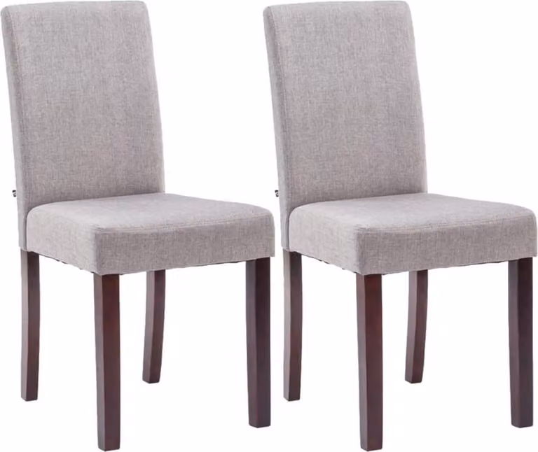 set di 2 sedie da pranzo - sedie da cucina - imbottitura confortevole | colore: grigio chiaro, colore del corpo: cappuccino