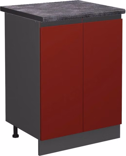 Mobiletto base cucina R-Line Rosso/Antracite 60 cm J-Shape, PL Antracite Vicco