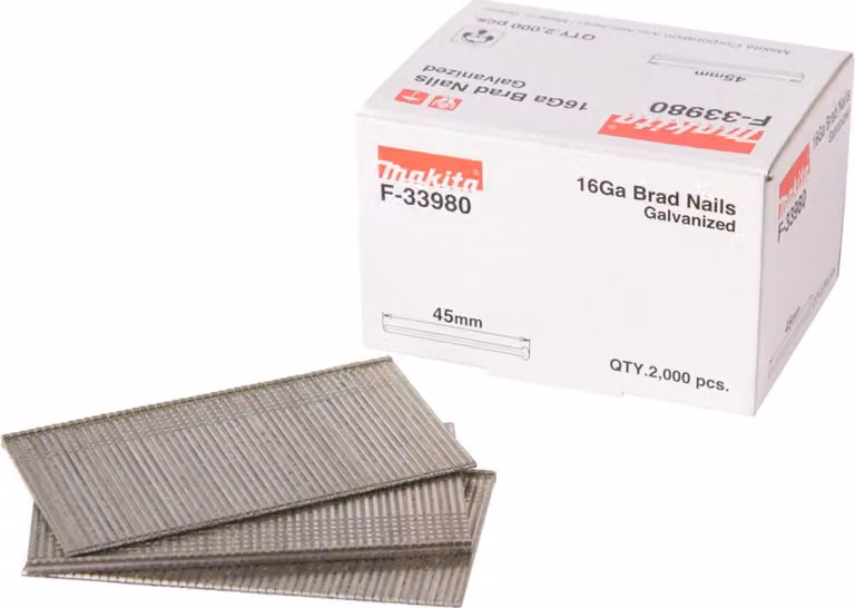 Makita chiodi a forchetta 45 mm, 2.000 pezzi, 16GA 16 GA - 45 mm - 2.000 pezzi.