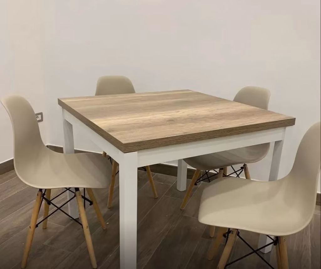 Tavolo da pranzo quadrato allungabile a libro in laminato rovere Mobili 2G L/P/H: 90 x 90 x 78 cm – 3