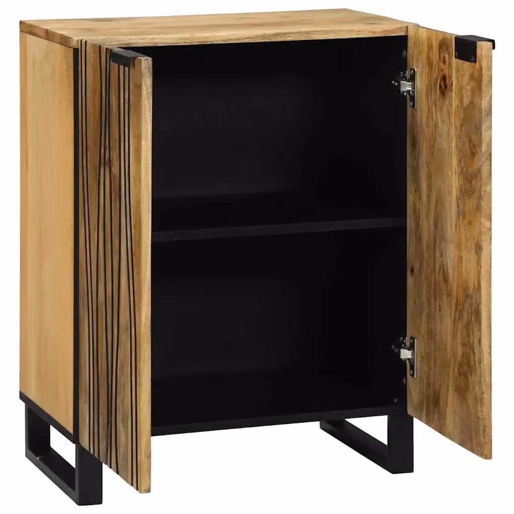 Credenza in legno di mango massello vidaXL stile rustico marrone L 60 cm, P 33,5 cm, H 75 cm – 2