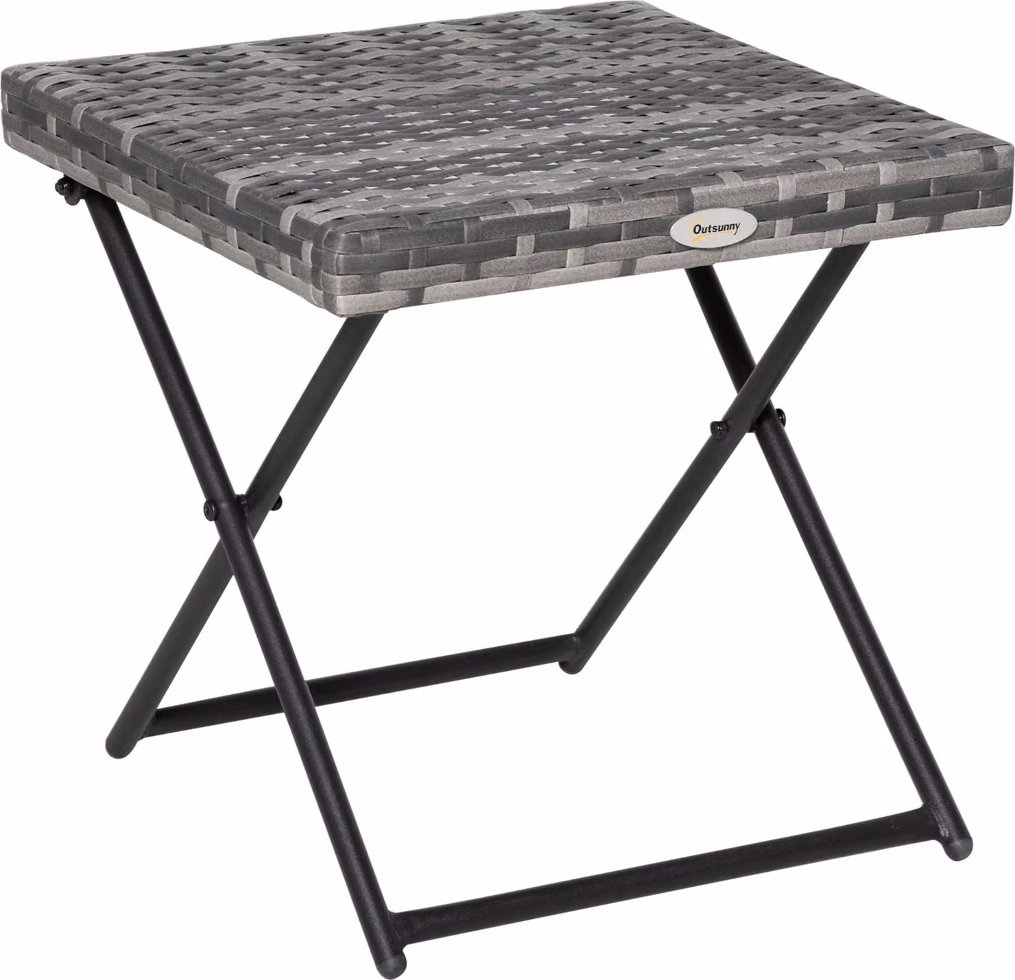 Tavolino pieghevole in polyrattan, tavolino da caffè, vassoio, tavolino da balcone, tavolo da giardino, tavolino da tè, mobili da giardino, tavolo in rattan da giardino, 40x40x40 cm
