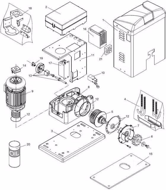 Motore di ricambio originale Beninca 9688096 per automazione