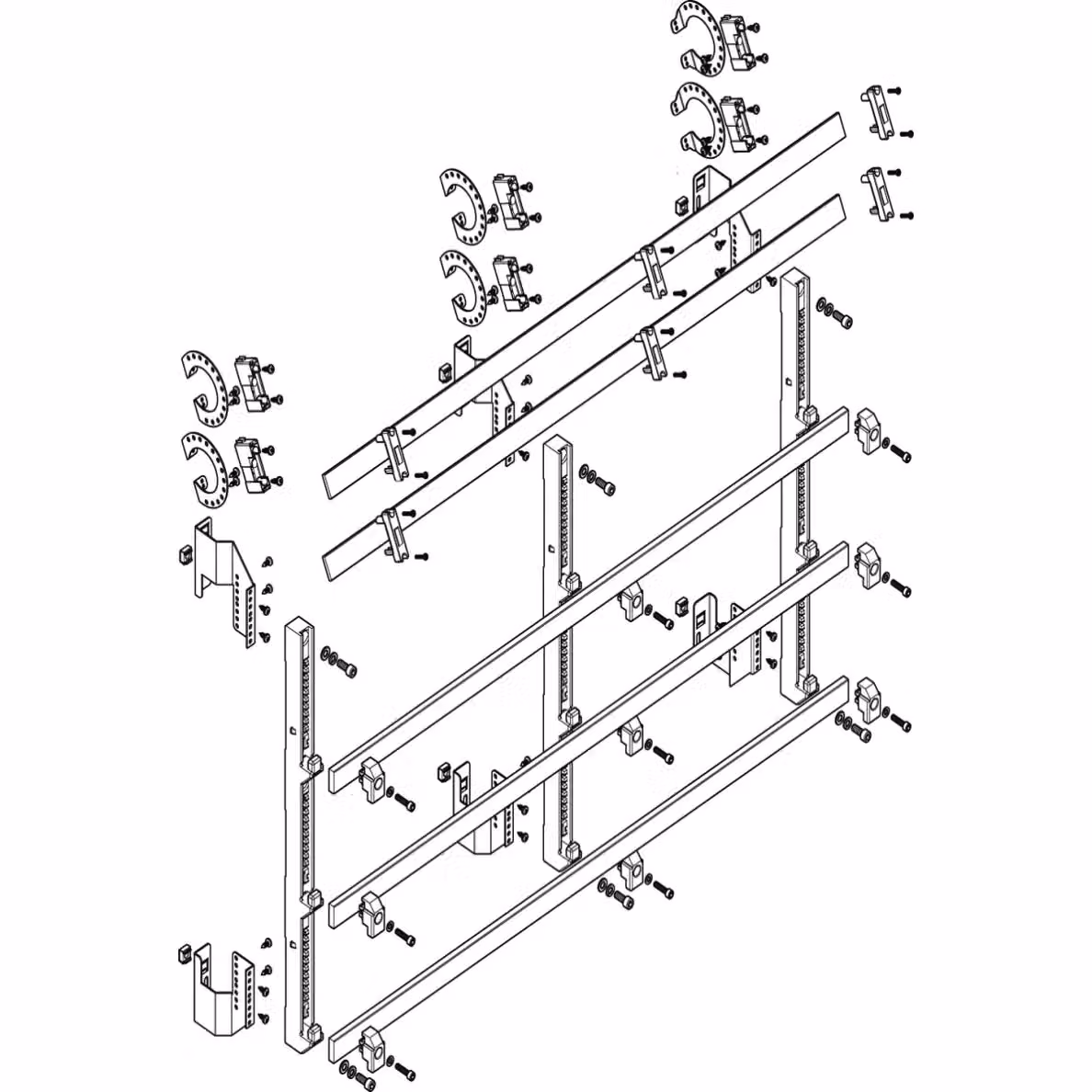Modulo barra collettrice ABN profondo 4FB/7RE 185 mm con CU 30x10 mm, a 5 poli, EBM 150 mm MTSC47965