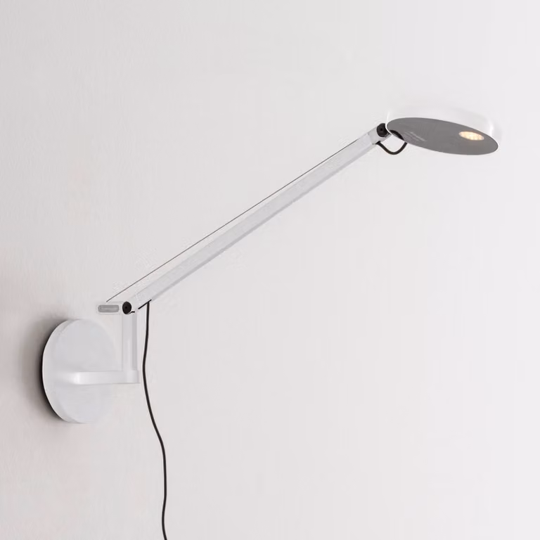 Artemide Applique da parete di design Demetra Micro, dimmerabile, Bianco / Opale, Studio / Ufficio, Alluminio, Design, Applique