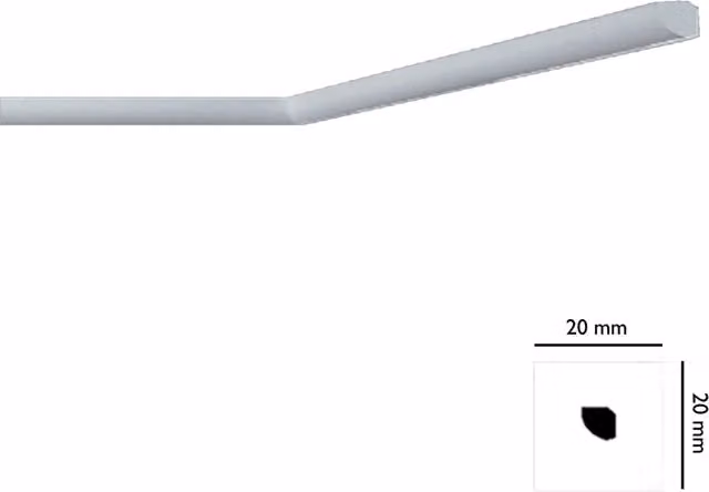 Cornice decorativa per soffitto Bovelacci mod. I715 in polistirolo bianco, L/P/H: 20 x 20 mm, Lunghezza: 2 mt