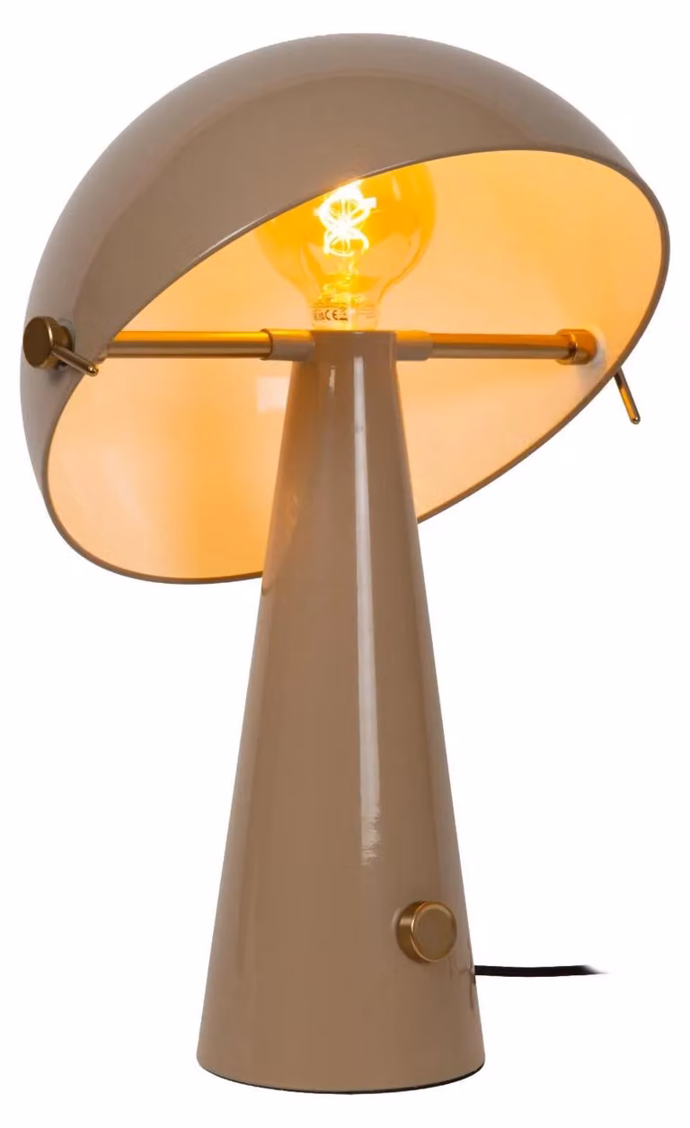 Lucide BARONE - Lampada da tavolo – color tortora, 38 cm, 52 cm