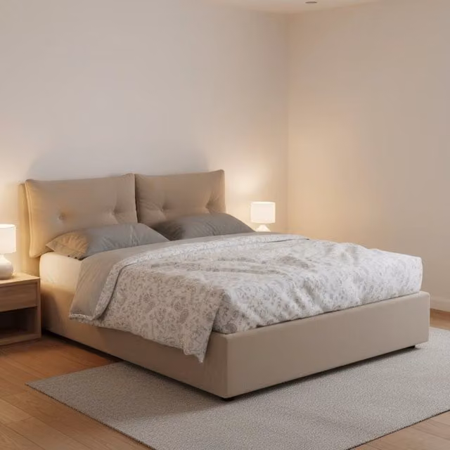 Letto Bacio Talamo Italia con Materasso Incluso, Grigio Tortora, L/P/H: 120 x 200 cm – 1