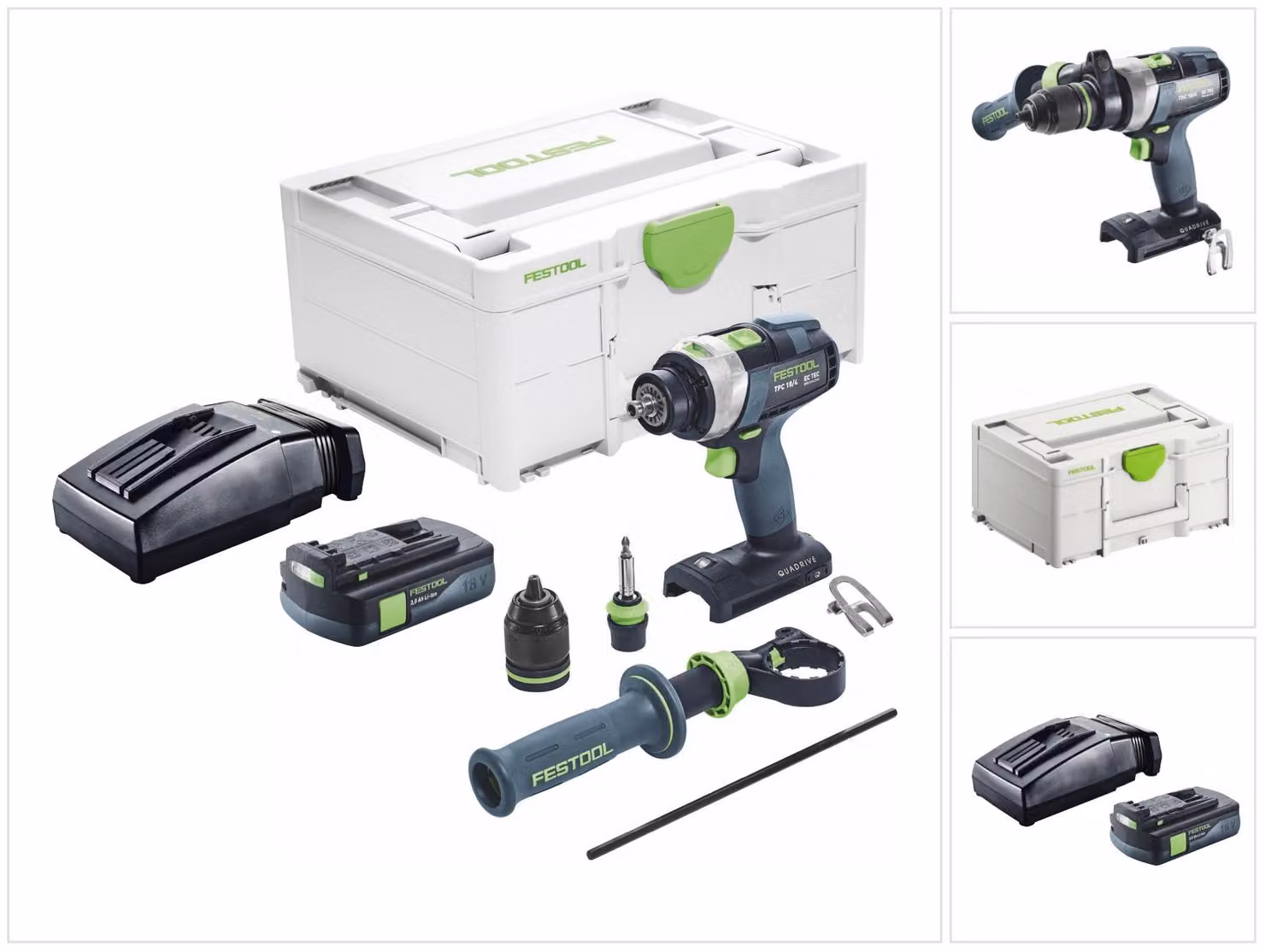 Festool TPC 18/4 I-Basic trapano a percussione a batteria 18 V 75 Nm senza spazzole + 1x batteria ricaricabile 3,0 Ah + caricatore + systainer
