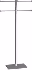Portasciugamani a piantana con 4 bracci Gedy in metallo Cromo e Grigio L/P/H: 40 x 15,5 x 83,7 cm