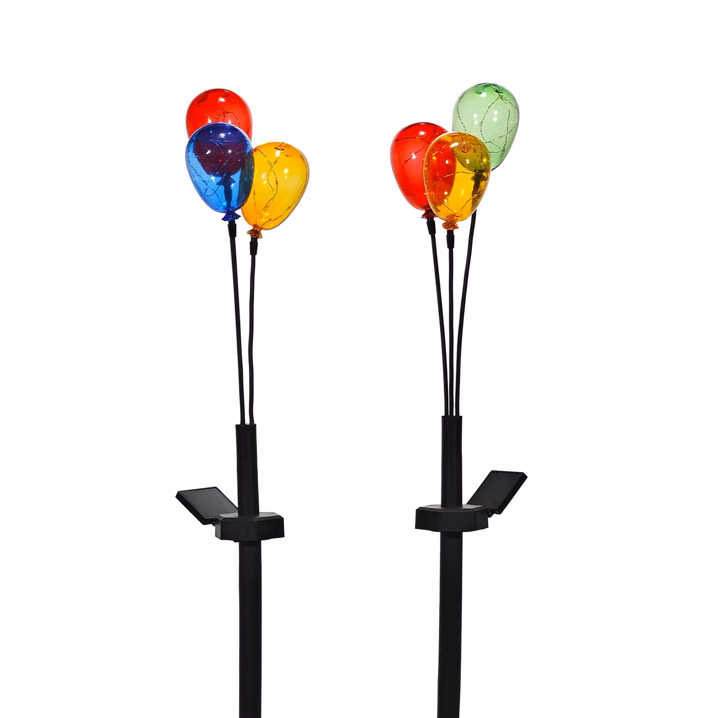 DICTROLUX Lampada Solare LED Decorativa Multicolore con Effetto Palloncini, Luce Calda, Altezza: 66 cm – 1