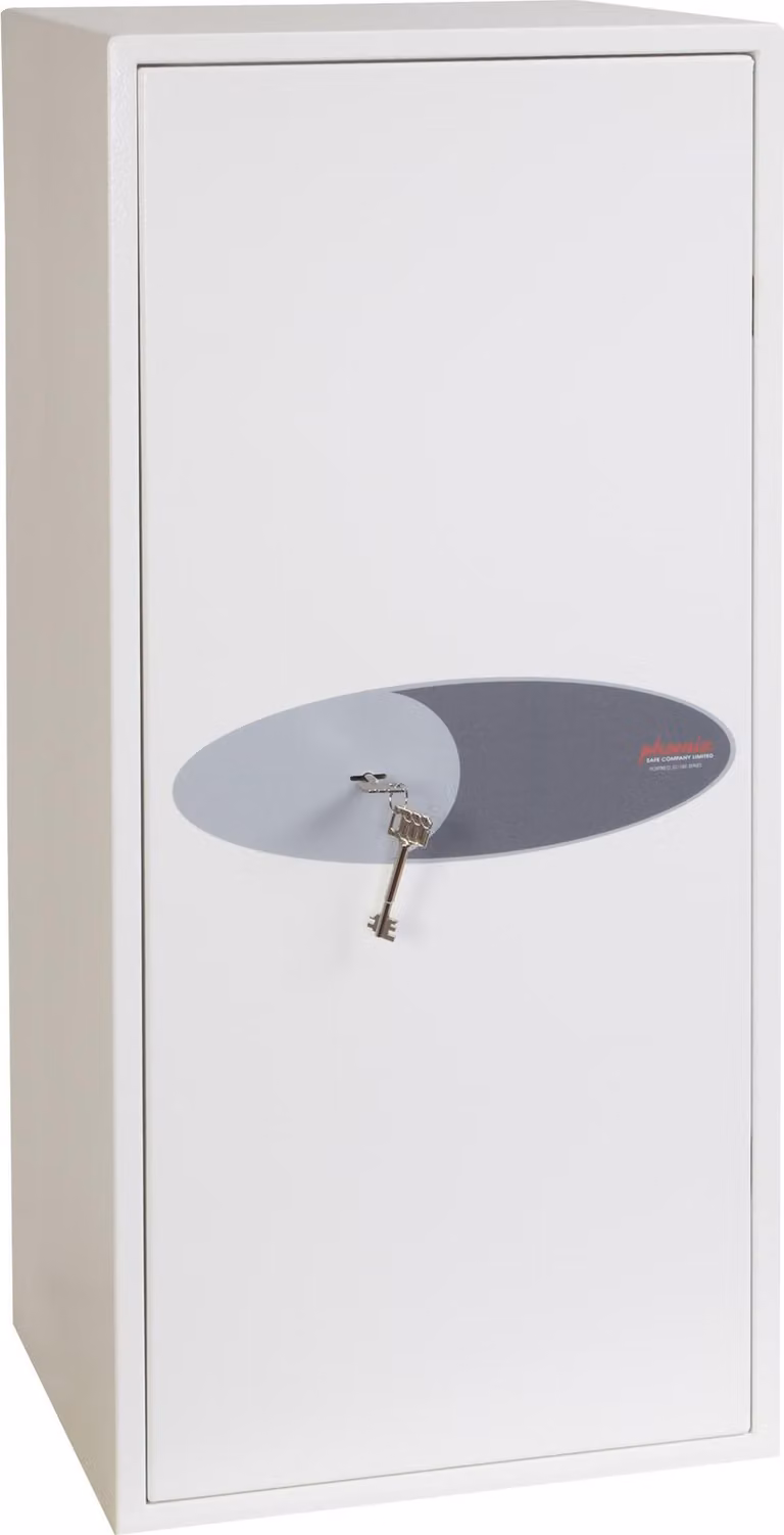 Phoenix Fortress KS0043K Cassaforte con serratura a chiave - 240 ganci - Bianco