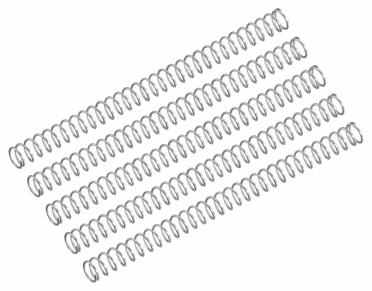 Molle a molla, confezione da 5 pezzi, acciaio inossidabile 304, dimensioni 3,5 mm x 0,2 mm x 40 mm, colore argento