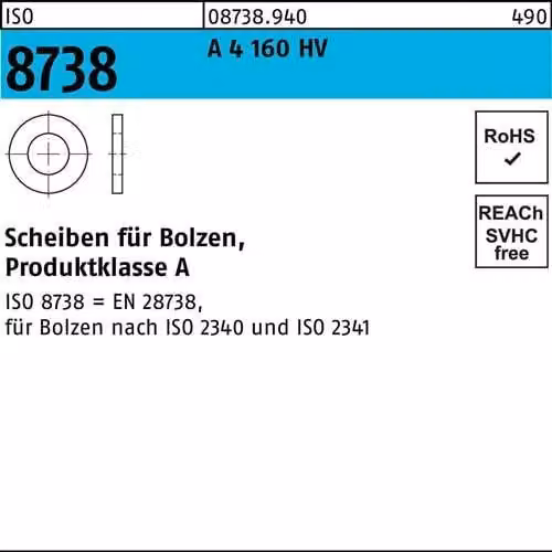 Dischi Reyher ISO 8738 A 4 36 087389400360000 (10 pezzi)