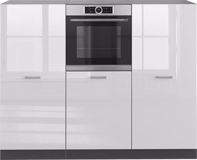 Cucina componibile moderna Vicco R-Line Bianco lucido e Antracite, larghezza 180 cm, senza piano di lavoro – 1