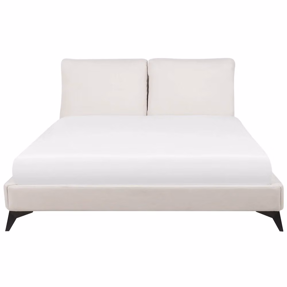Letto imbottito moderno Beliani beige con rete a doghe L/P: 180 x 200 cm – 2
