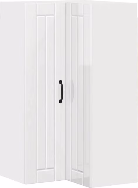 Pensile da cucina | Mobile angolare per parete LUCCA Bianco Lucido 57 x 57 x 100 cm