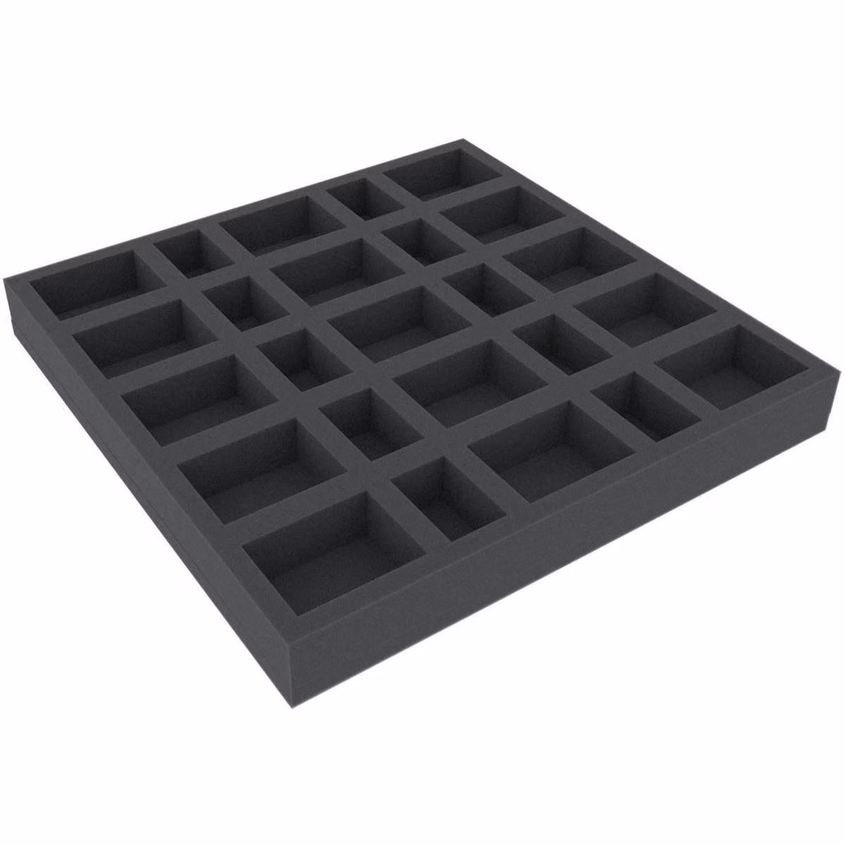 Inserto in schiuma con 25 scomparti per giochi da tavolo, 295 x 295 x 35 mm
