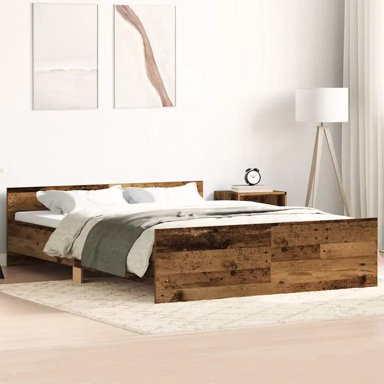 Giroletto vidaXL in legno e truciolato color marrone, senza materasso, L/P/H: 140 x 200 x 203 cm