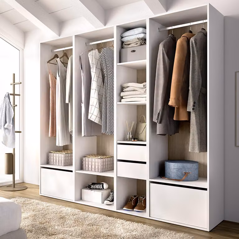 Hawthorne - Guardaroba Grande, 45x205h cm Bianco, Modulabile