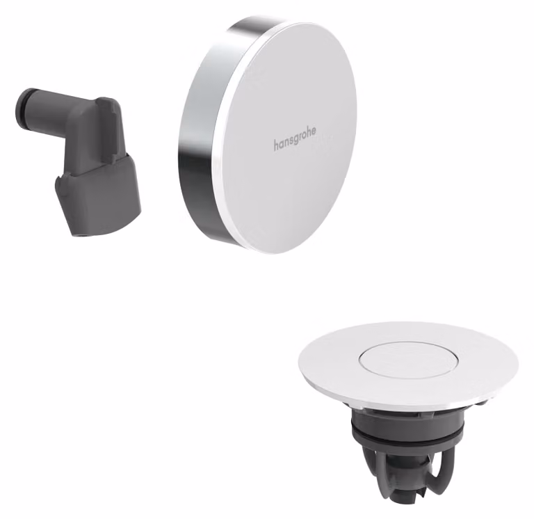 Kit di riempimento e troppo pieno per vasca da bagno, cromato, diametro 52 mm, in plastica