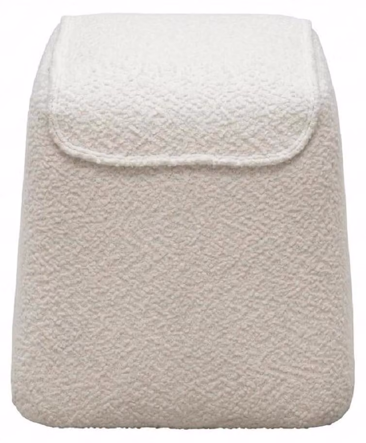 Pouf bianco, stile moderno, confortevole, minimalista, semplice, morbido