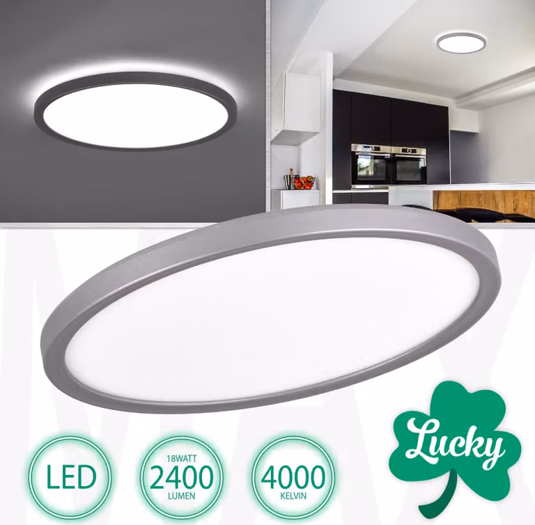 Plafoniera LED LUCKY 18W, bianco neutro, rotonda