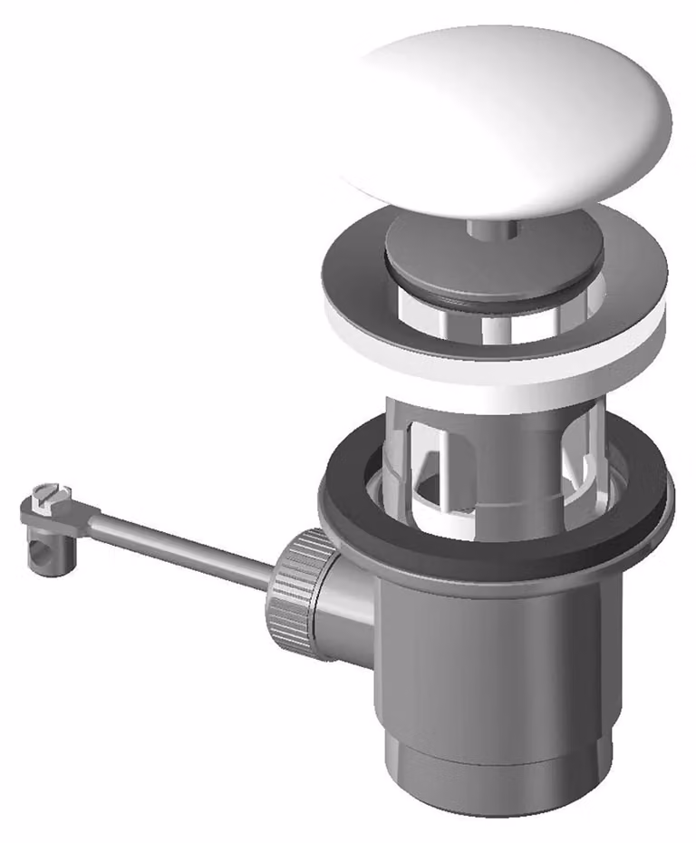 LAUFEN Vanne de vidange, avec couvercle et levier de traction, pour lavabos avec système de vidage/débordement caché, H8981850000001, H8981850000001