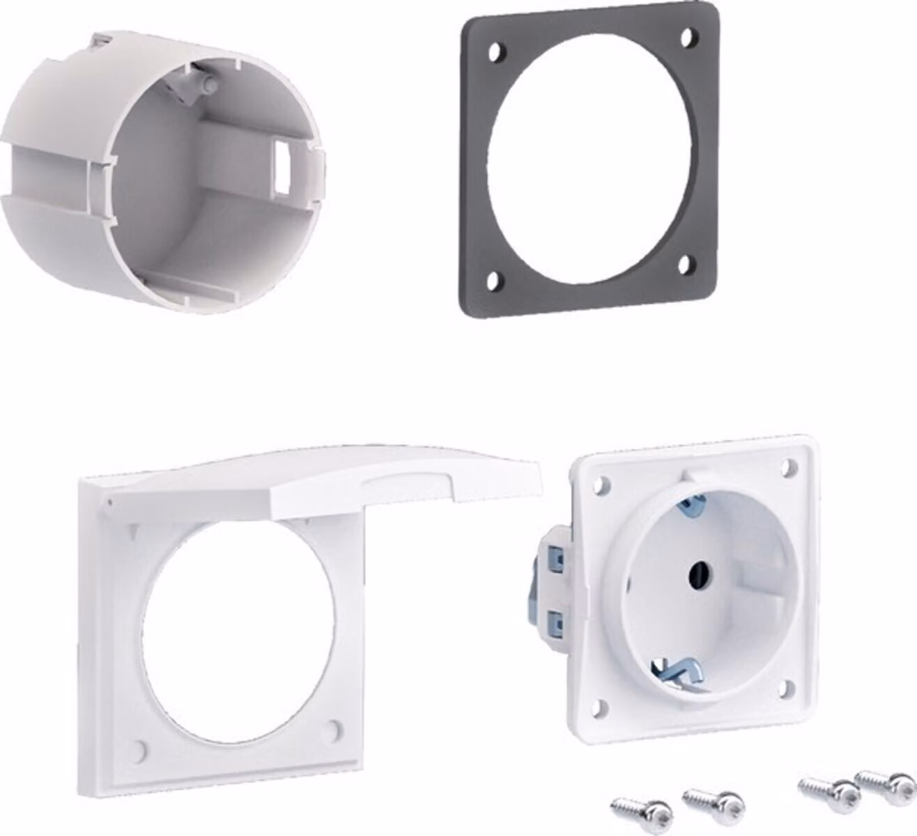 HAGER ZY02SD Bestückungspaket 1xSchuko für Flansch (ZY02SD)