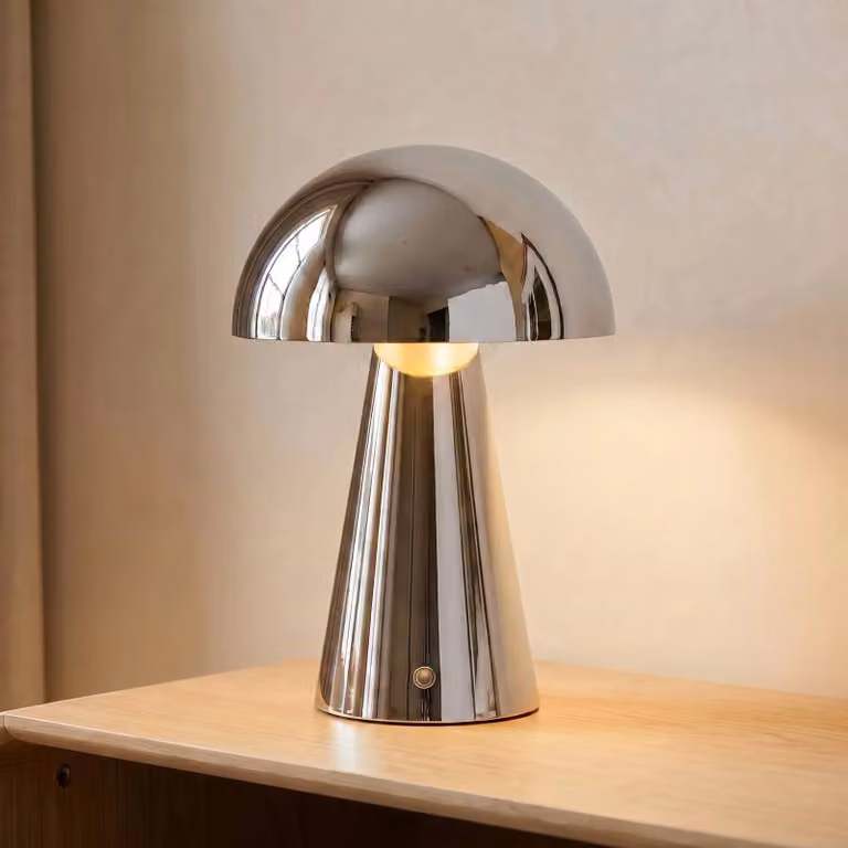 Lampada da tavolo a LED Nevijo Lindby, dimmerabile, Cromo / Argento, Soggiorno / Sala da pranzo, Metallo, Moderno, Lampada da tavolo LED