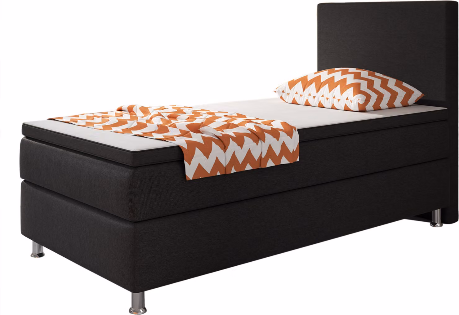 Inter Handels box spring letto Berlin, 90x200, nero