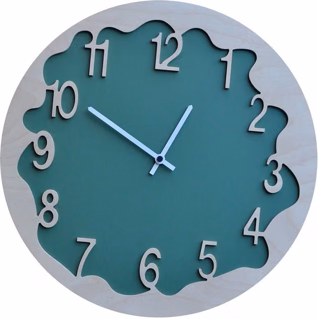 Orologio da parete rotondo Pirondini Italia modello Ombre colore verde in legno, Diametro: 48 cm