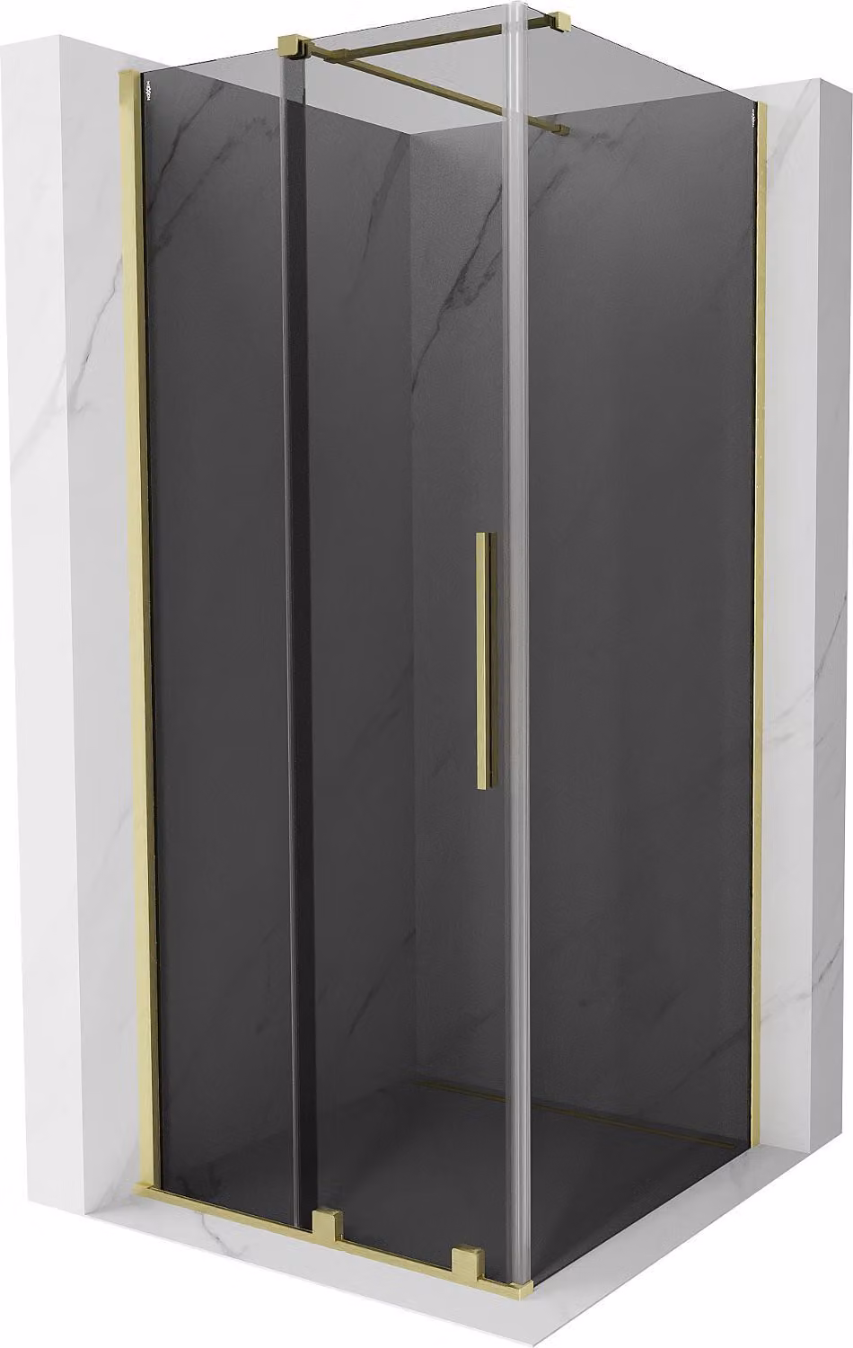 Mexen Velar cabina doccia scorrevole 100 x 100 cm, grafite, oro spazzolato - 871-100-100-41-55