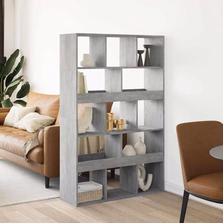 Libreria moderna vidaXL Grigio Cemento in MDF, L 100 cm x P 33 cm x H 156,5 cm