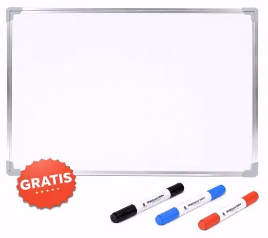 Piano scrivania in alluminio 45 x 60 cm - Magnetico con tre penne